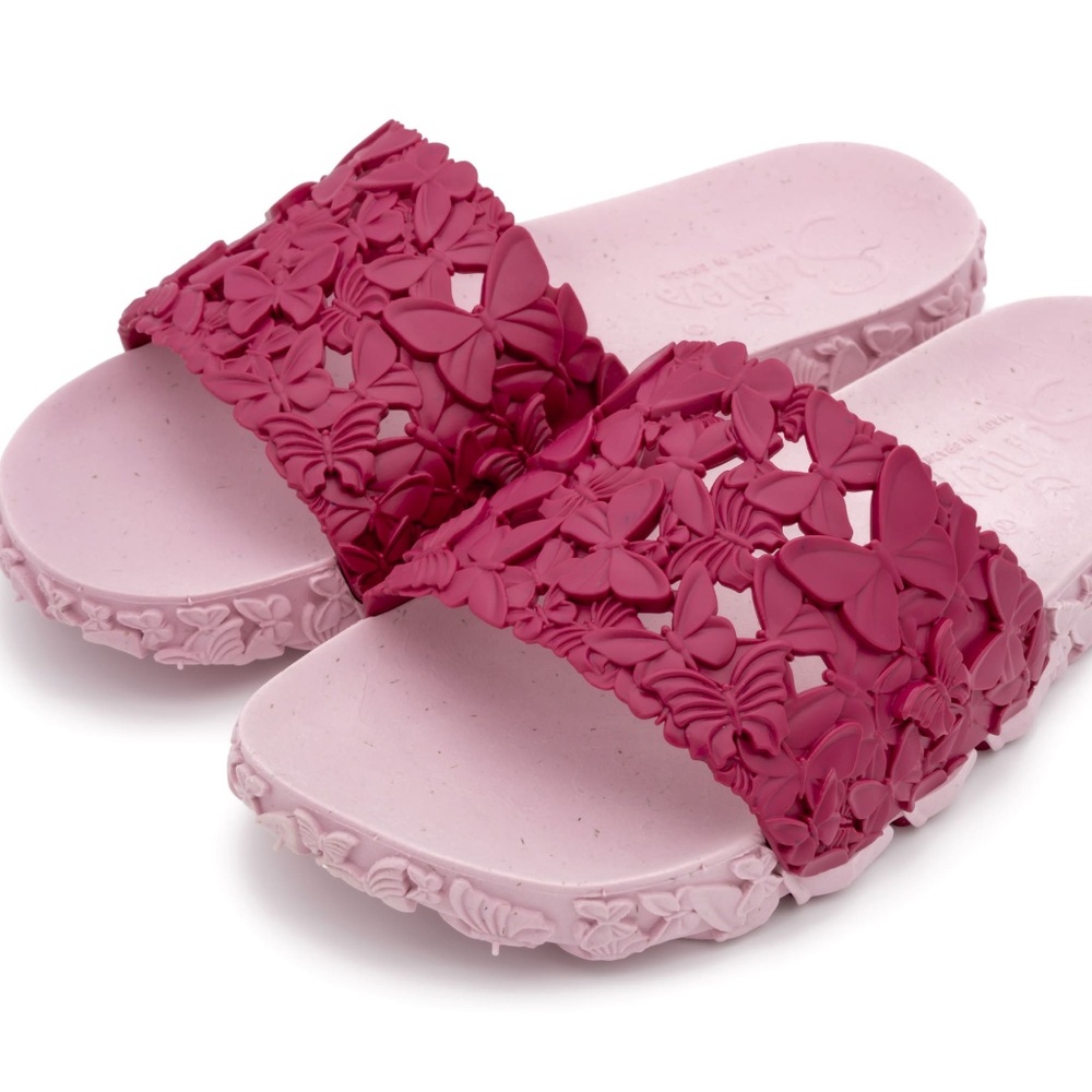 New‎ Pink Butterfly Vegan Slides SZ 5